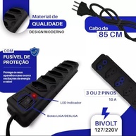 Filtro de Linha Régua Extensão 6 Tomadas Bivolt: Proteção e Praticidade para Seus Dispositivos - imagem 5