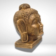 Escultura Cabeça de Buda em Resina - 16,5cm | Arte Decorativa com Detalhes Finais e Espiritualidade - imagem 4