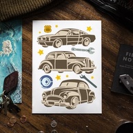 Estênceis de Carro Clássico em Camadas com Pincel - 29x20cm - FINGERINSPIRE - imagem 3