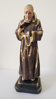 Imagem Religiosa Padre Pio em Gesso - 20x6cm - Artesanal com Acabamento Fino - imagem 4