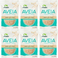 Kit com 6 Pouchs de Aveia em Flocos Finos Integral sem Glúten de 200g cada - Vitalin - imagem 1