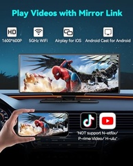Tela CarPlay Sem Fio 10.4" Android 4K com Câmeras Frontal/Traseira 1080P | Navegação e Entretenimento Inteligente - imagem 4