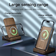 Carregador Sem Fio KEYSION 15W: Estilo Wood e Alta Performance - imagem 2