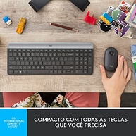 Combo Teclado e Mouse sem fio Logitech MK470 com Design Slim, Digitação e Clique Silencioso, Mouse Ambidestro, Conexão USB e Pilhas Inclusas - Grafite - imagem 2
