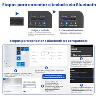 Combo Teclado e Mouse Bluetooth Sem Fio, Ultrafino e Recarregável - Compatível com Tablets Android, iPhone, iPad, Windows Surface e Mais (Preto) - imagem 3