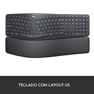 Teclado sem fio Logitech ERGO K860 com Layout de Teclado Dividido, Suporte para Descanso de Pulso, Tecido Resistente a Manchas, Conexão Bluetooth e USB - Compatível com Windows e Mac. - imagem 2