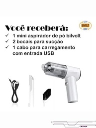 Mini Aspirador Portátil Sem Fio: Limpeza Rápida e Eficiente para Carro e Casa - imagem 5