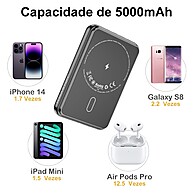 Power Bank Magnético: Carregue Rápido e Sem Fio! - imagem 2