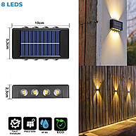 Arandela Solar 8 LEDs: Iluminação Externa Sem Fio - imagem 2
