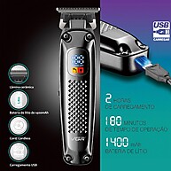 Cortador de Cabelo Profissional VGR OIV-972: 4 Pentes + Sem Fio - imagem 2