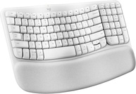 Teclado Ergonômico sem fio Logitech Wave Keys com Design Ondulado, Suporte para Descanso de Pulso Acolchoado, Bluetooth ou Receptor USB Logi Bolt, Compatível com Windows/Mac e Layout US - Branco - imagem 1