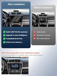 Central Multimídia Android 13 para Toyota Camry 2012-2014: Tela IPS, CarPlay/Android Auto Sem Fio e GPS - imagem 4