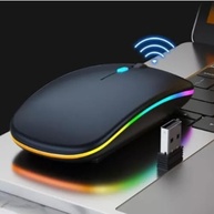 Mouse Sem Fio Recarregável Wireless Bluetooth Optico Led Rgb Colorido Ergonômico Usb 2.4 Ghz Notebook Computador Pc Desktop Linha Premium - imagem 2