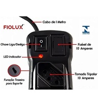 Filtro de Linha Régua 6 Tomadas Fiolux Preto - Proteção e Conexão Essencial - imagem 5