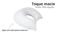Almofada de Amamentação Super Firme Cinza Zig Zag - Conforto e Suporte para Mães Modernas - imagem 5
