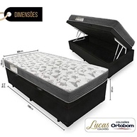 Cama Box com Baú Solteiro + Colchão Ortobom Iso 100 D33 Extra Firme - Conforto e Armazenamento - imagem 3