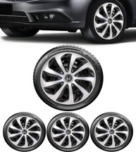Jogo 4 Calotas Esportivas Velox Aro 15 Preto/Prata para Honda Fit, City e Civic - imagem 1