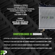 Radiador Honda Fit 1.4/1.5 16v (2003-2008) - Alta Performance e Encaixe Perfeito - imagem 4