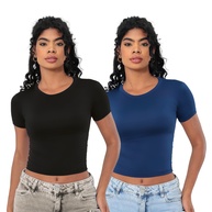 Baby Tee Feminina: Kit 2 Slim Fit 💖 - imagem 2