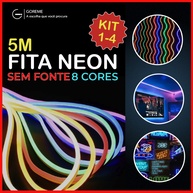 Fita Neon LED 5m: Ilumine com 8 Cores! - imagem 1