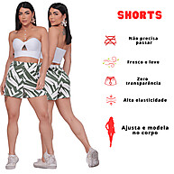 Kit 4 Shorts Feminino Cintura Alta Estampadas Fitness - imagem 1
