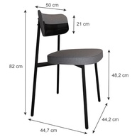 Cadeira Fixa Alloa CD4PAL50 50 X 44,7 X 83,8 cm - Design Contemporâneo com Toques Retrô em Aço Revestido - imagem 4