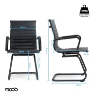 Cadeira de Escritório Moob Berlim Executiva All Black com Base Fixa e Estrutura em Aço Carbono - imagem 2