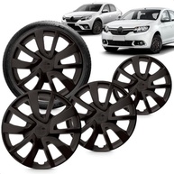 Kit 4 Calotas Sandero Logan Aro 15 Preto Fosco Grid - Design Moderno e Fixação Segura - imagem 2