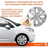 Kit 4 Calotas Aro 15 Prata Grid para Citroën C3 2014-2015 - Design Grid com Fixação por Pressão - imagem 5