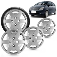 Kit 4 Calotas Meriva Aro 14 Prata - Design Grid Cubo Baixo e Fixação Segura - imagem 2