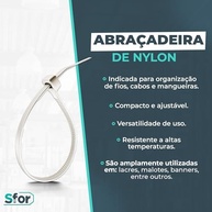 Abraçadeira de Nylon Sfor 4,5x400mm Natural: Organização e Fixação Profissional - imagem 5