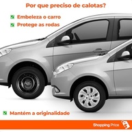 Kit 4 Calotas Aro 14 Grand Siena Prata Grid - Cubo Baixo e Fixação Segura - imagem 3