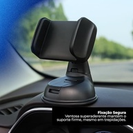 Suporte Veicular Premium Ezc®: Fixação Forte para Celular e GPS no Carro (Waze/Uber) - imagem 4