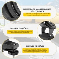 Suporte de Teto para Caiaque e Canoa: Kit 4 Peças com Tiras de Fixação Segura - imagem 4
