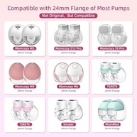Inserções de Flange 13mm e 15mm para Bombas de Leite 24mm - Compatíveis com Medela, Spectra, Momcozy e Mais - imagem 3