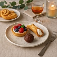 Jogo de Pratos 20cm com Decoração Chuvisco Flat - 2 Pratos de Sobremesa Elegantes para Jantar e Ocasiões Especiais - imagem 3