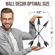 Flecha de Ferro Fundido para Decoração de Parede - Estilo Tribal e Ocidental | Artesanato Nativo Americano em Metal Rústico com Detalhes Dourados - imagem 3