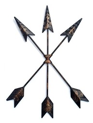 Flecha de Ferro Fundido para Decoração de Parede - Estilo Tribal e Ocidental | Artesanato Nativo Americano em Metal Rústico com Detalhes Dourados - imagem 2