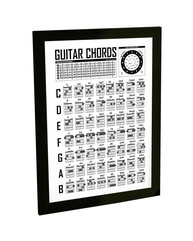 Quadro Decorativo A2 Tabela de Acordes para Violão e Guitarra - Moldura Moderna com Grampos Flexíveis - imagem 1