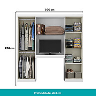 Guarda Roupa Casal 6 Portas Branco – Montagem Flexível - imagem 2