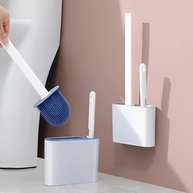 Kit 2 Escovas para Vaso Sanitário com Suporte Ventilado - Silicone Flexível + Escova Rígida - imagem 1