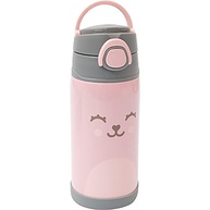 Garrafa Térmica Gummy Rosa 400ml com Fliptop e Canudo - Aço Inox Dupla Parede - imagem 5