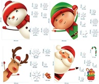 Adesivos de Natal para Janela com Flocos de Neve - Decalques Decorativos para Vidro com Papai Noel, Rena e Festa - imagem 3