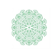 Stencil de Acetato Mandala Flor Bauer 30,5x30,5cm - Design Intricado para Artesanato e Decoração - imagem 1