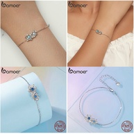 Pulseira Prata 925 Bamoer: Coração, Trevo e Flor - imagem 2