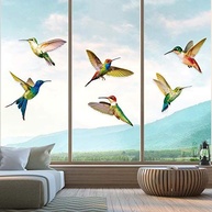 Adesivos Anticolisão para Janela - 6 Peças Beija-flor em Vinil Duplo com Design Colorido e Reutilizável - imagem 3