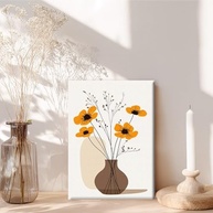 Arte de Parede em Tela Moderna com Moldura - Flor Minimalista 29x28cm | Decoração Elegante para Casa e Escritório - imagem 5