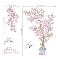 Decalques de Parede Flor de Cerejeira Rosa | Adesivos Decorativos para Sala e Quarto - imagem 3