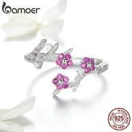 Anel Flor de Ameixa Bamoer Prata 925: Elegância Floral - imagem 2