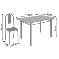 Mesa de Cozinha 140cm com 6 Cadeiras: Elegância Floral - imagem 2